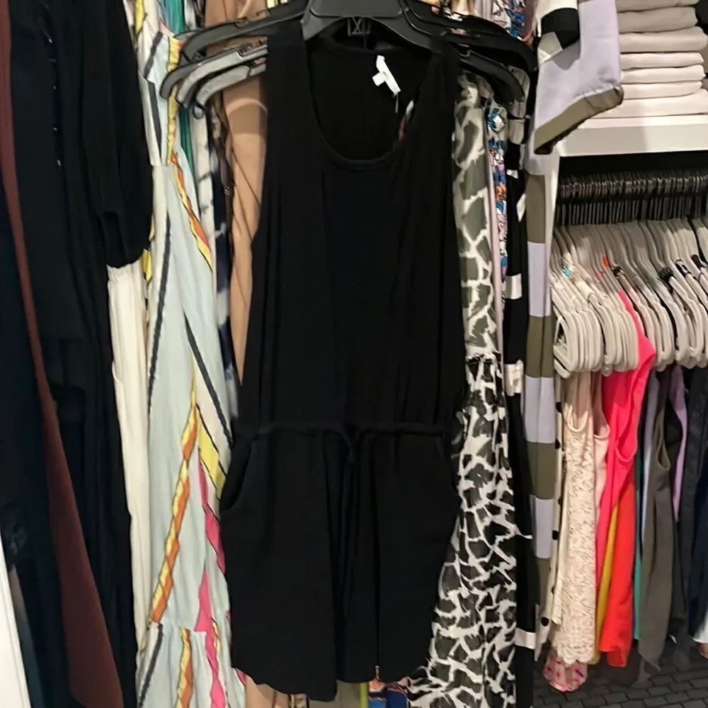 Sundry black drawstring casual dress, sz XS